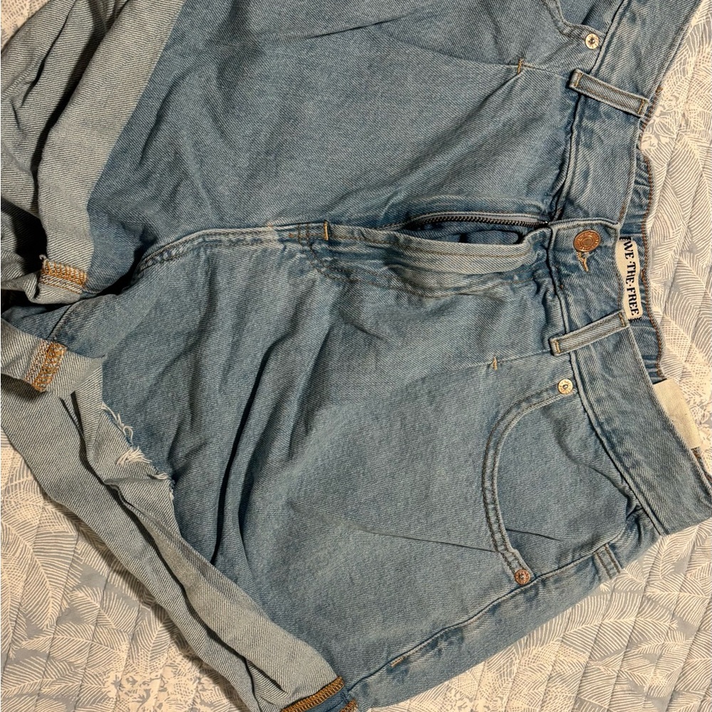 We The Free Light Blue Denim Shorts